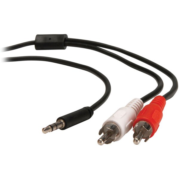 Main product image for 3.5mm Slim-Plug Male to 2 x RCA Male 10 ft. 240-066